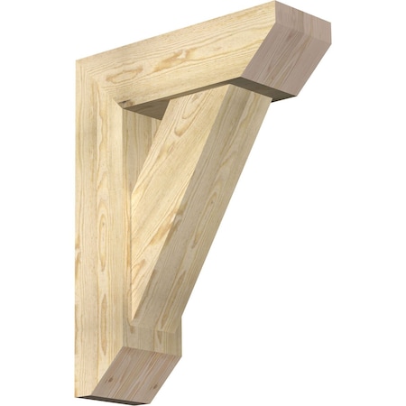 Ekena Millwork Traditional Slat Rough Sawn Bracket w/ Offset Brace, Douglas Fir, 8"W x 24"D x 32"H BKT0806X24X32TRA06RDF